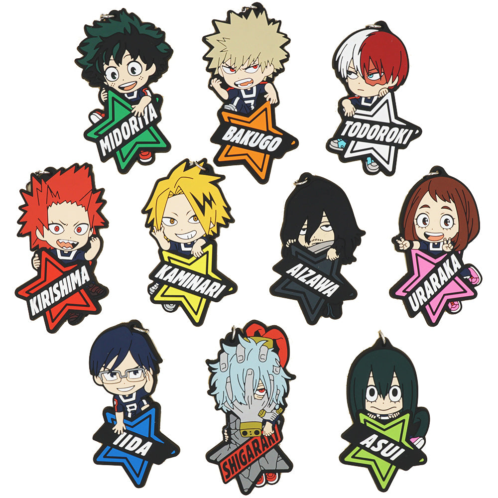 My Hero Academia Anime Boku no Hero Academia Izuku Midoriya Katsuki Bakugo Todoroki Denki Ejiro Star Rubber Keychain