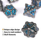 Mysterious dark gothic skeleton series metal dnd dice set