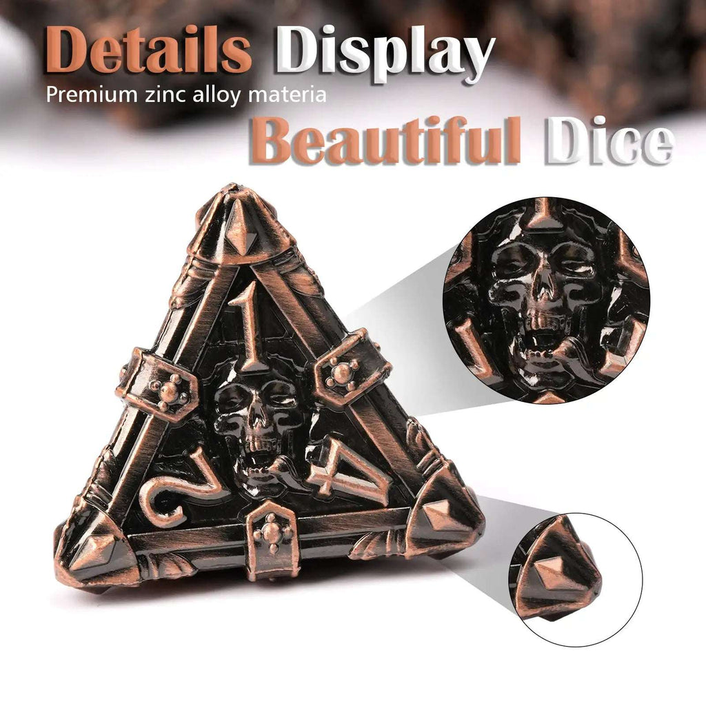 Mysterious dark gothic skeleton series metal dnd dice set