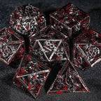 Mystic Wizard - Dark Skeleton Hand Metal DND Dice Set