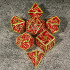 Mystic Wizard - Dark Skeleton Hand Metal DND Dice Set