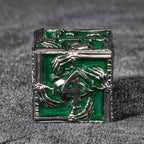 Mystic Wizard - Dark Skeleton Hand Metal DND Dice Set