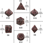 Mystic Wizard - Dark Skeleton Hand Metal DND Dice Set