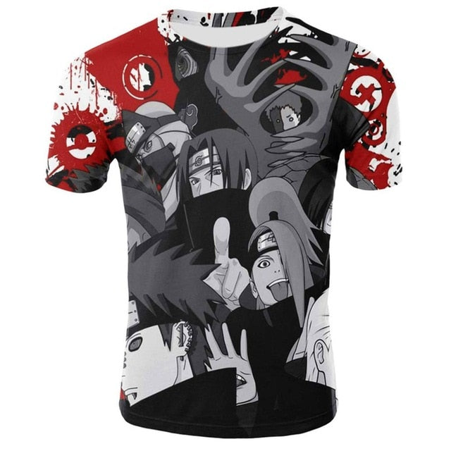 Naruto 3D T Shirt Men/women Uchiha Itachi Sasuke Kakashi Gaara Japan Anime Funny Tees Top Summer Fashion Tshirt Casual T-shirt