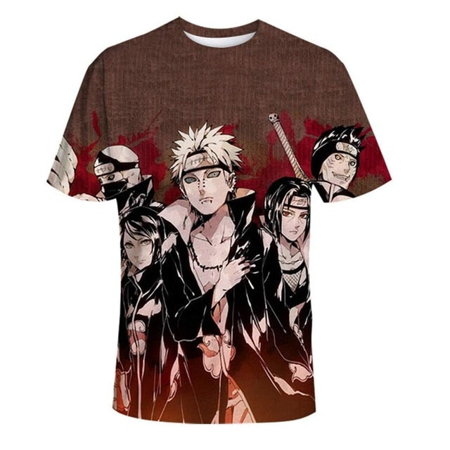 Naruto 3D T Shirt Men/women Uchiha Itachi Sasuke Kakashi Gaara Japan Anime Funny Tees Top Summer Fashion Tshirt Casual T-shirt