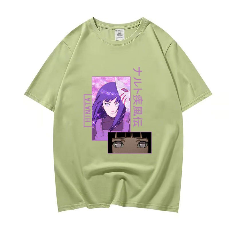 Naruto Hinata Hinata Collection Spring/Summer Pullover T-shirts for men and women with short sleeves