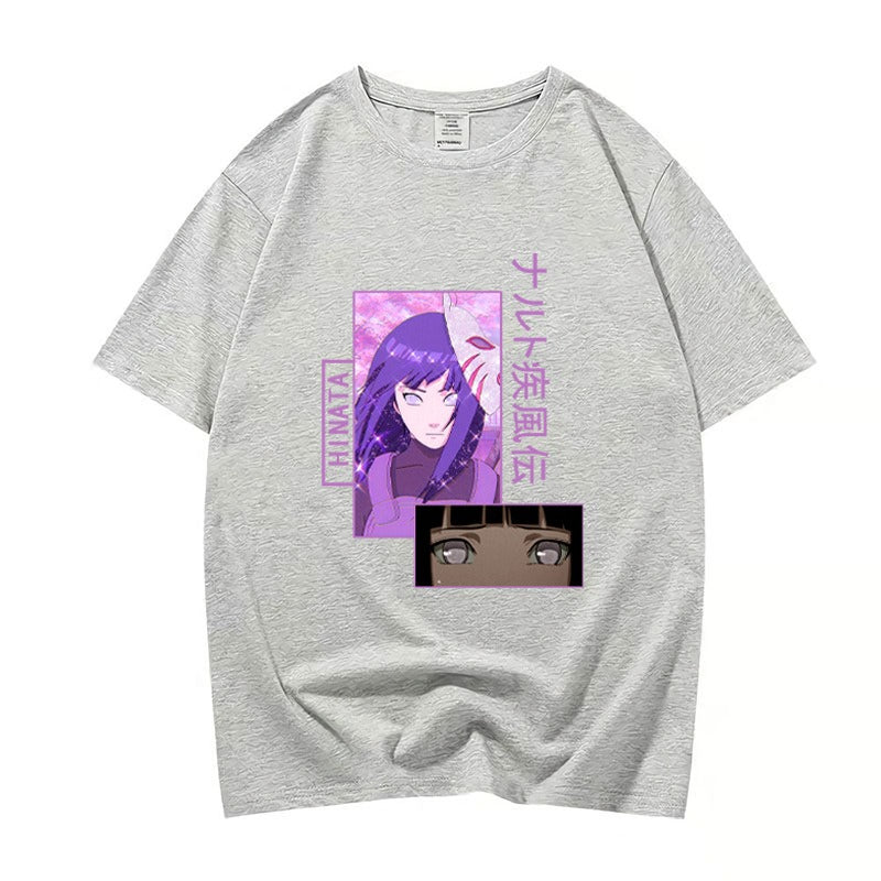 Naruto Hinata Hinata Collection Spring/Summer Pullover T-shirts for men and women with short sleeves