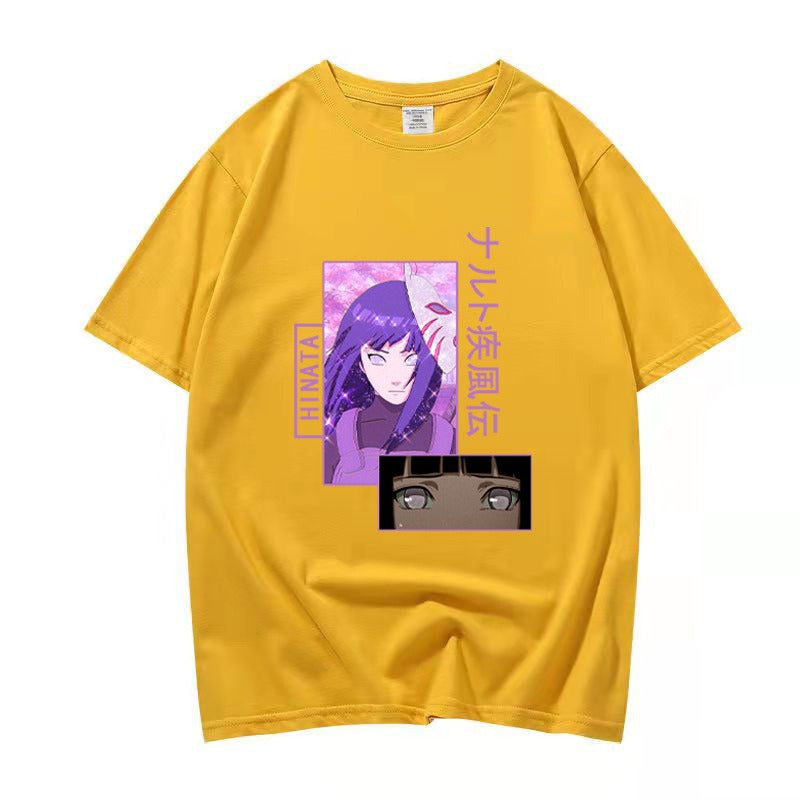 Naruto Hinata Hinata Collection Spring/Summer Pullover T-shirts for men and women with short sleeves