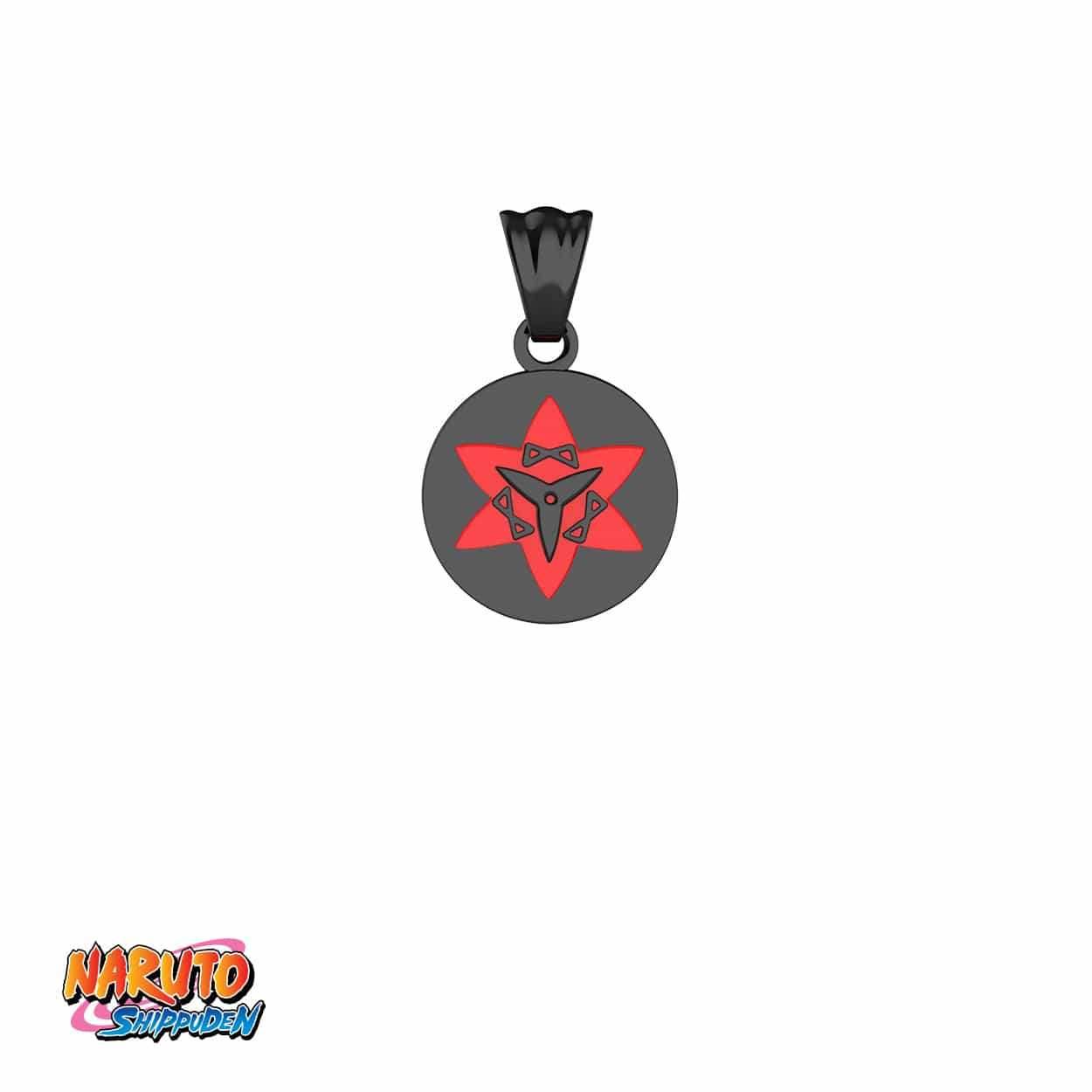 Naruto™ Most Powerful Eyes Necklace - Black / Set - Eternal Mangekyou & Rinnegan