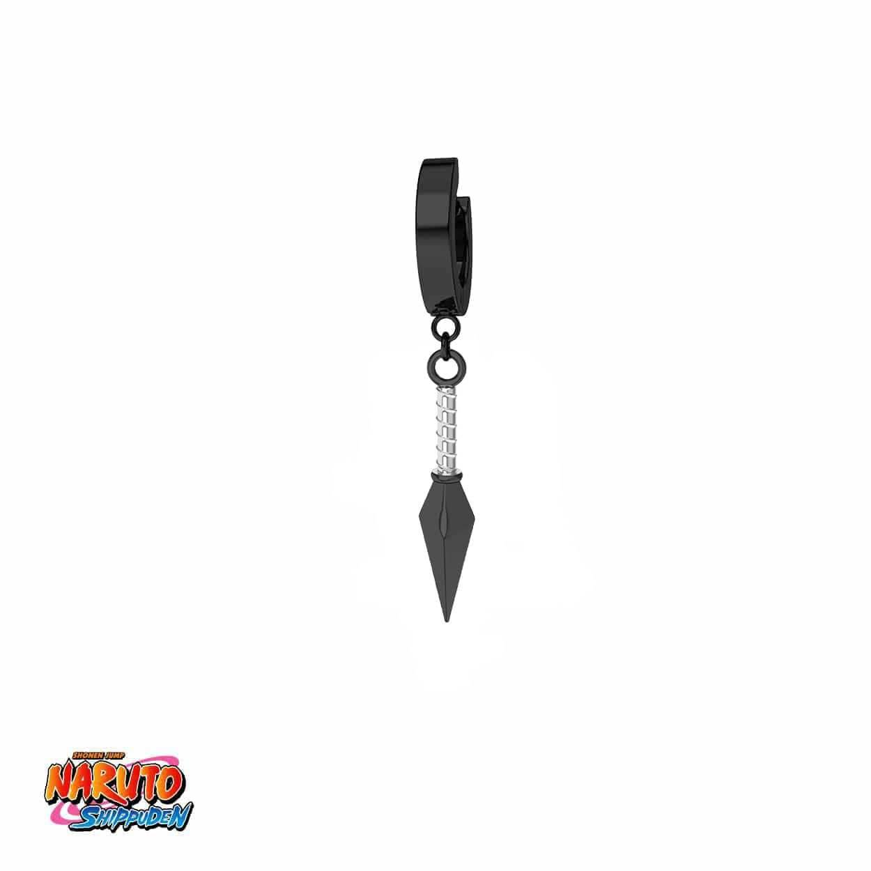 Naruto™ Paper Bomb Kunai Earrings - Black / Kunai Only