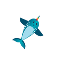57 Inch Tall Nylon Narwhal Kite - 