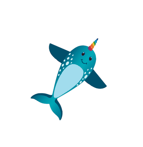 57 Inch Tall Nylon Narwhal Kite - 