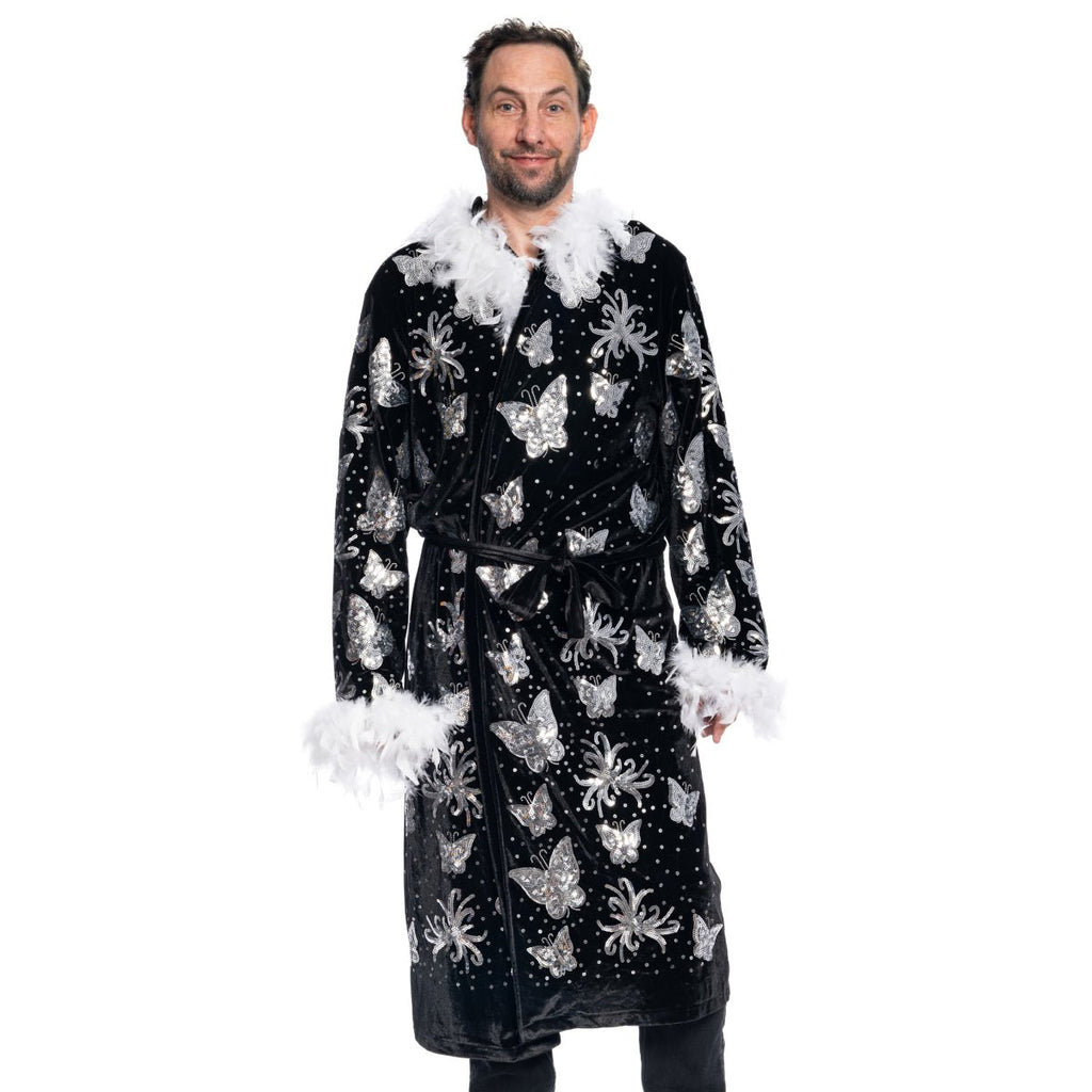 Nature Boy Flair Wrestler Deluxe Robe Halloween Costume Black