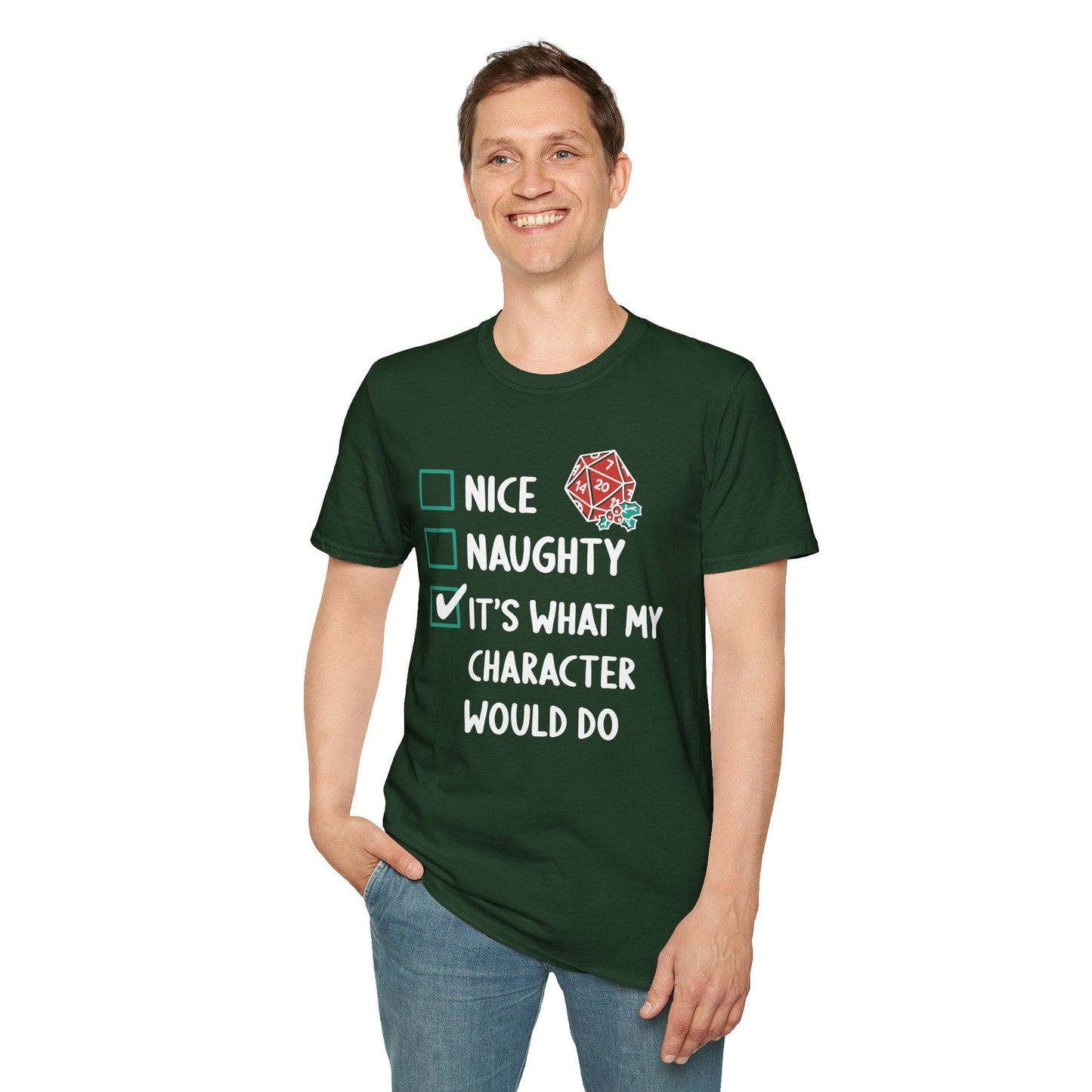 Naughty & Nice Christmas DnD T-Shirt