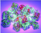 Nebula Primary/turquoise Luminary 7-Dice/16mm/12mm/30mm/Ten10's - 7-Dice Set