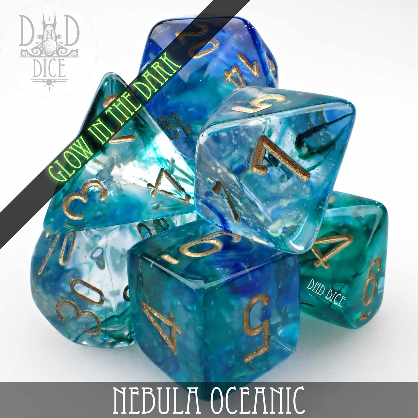 Nebula Oceanic 7 or 11 Dice Set (Glow)