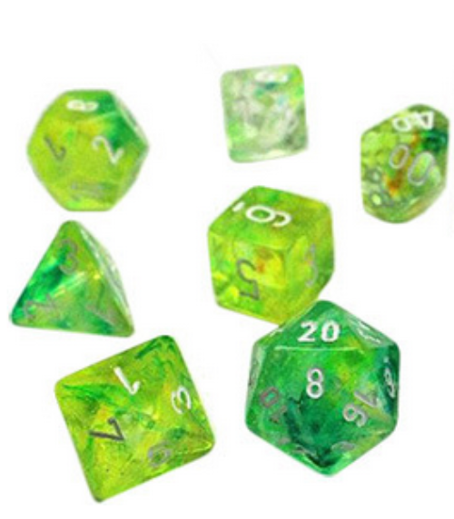 Nebula Polyhedral Luminary Spring/White 7-Die Set