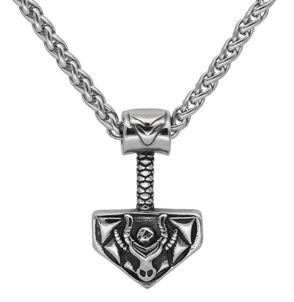 Vikings Nordic Thor Hammer Stainless Steel Necklace - Necklace with Pendant