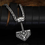 Vikings Nordic Thor Hammer Stainless Steel Necklace - Necklace with Pendant
