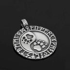 Vikings Runes Bear Paw Stainless Steel Necklace - Pendant Only