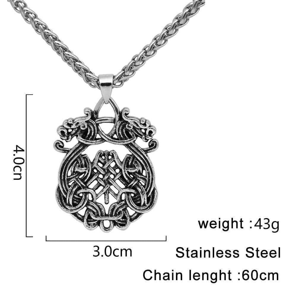Vikings Dragon Fafnir Stainless Steel Necklace - 