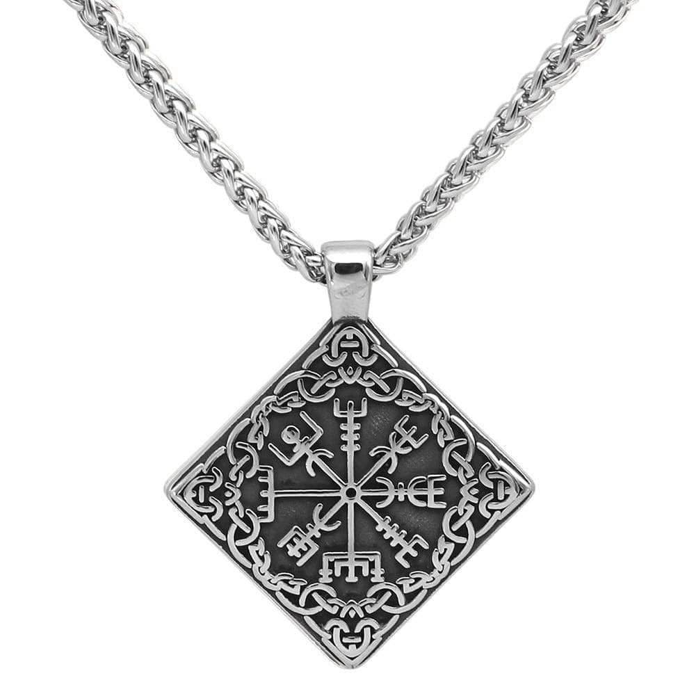 Vikings Nordic Vegvisir Stainless Steel Necklace - Necklace with Pendant