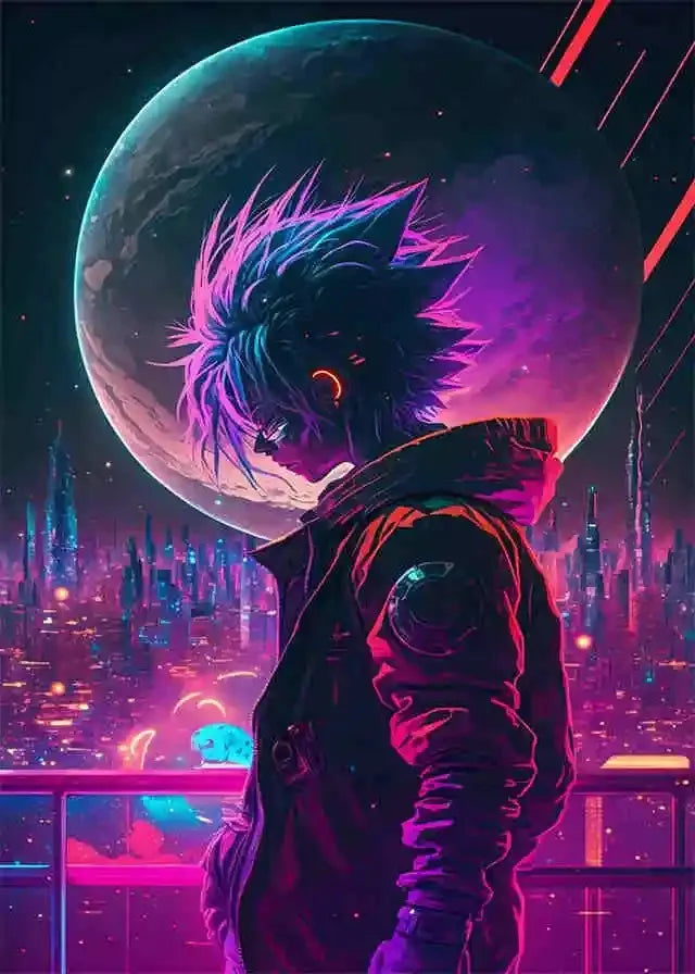 Neon Cyberpunk Dream Future City Poster Aesthetic Wall Art Anime Girl Car Canvas Print Home Decor Kawaii Gaming Room Decoration