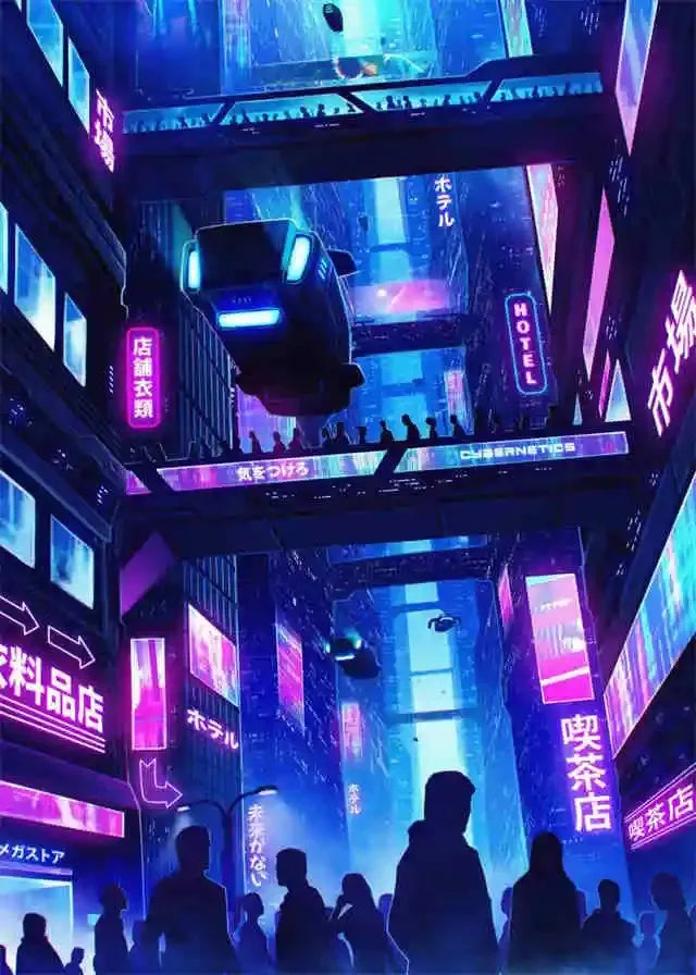 Neon Cyberpunk Dream Future City Poster Aesthetic Wall Art Anime Girl Car Canvas Print Home Decor Kawaii Gaming Room Decoration