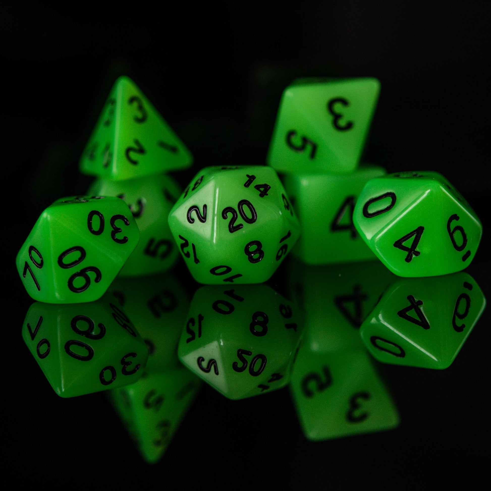 Neon Green Acrylic Dice Set