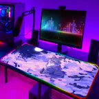 TOPTOY RGB black cat gaming mouse pad - XL LED Anti-Slip