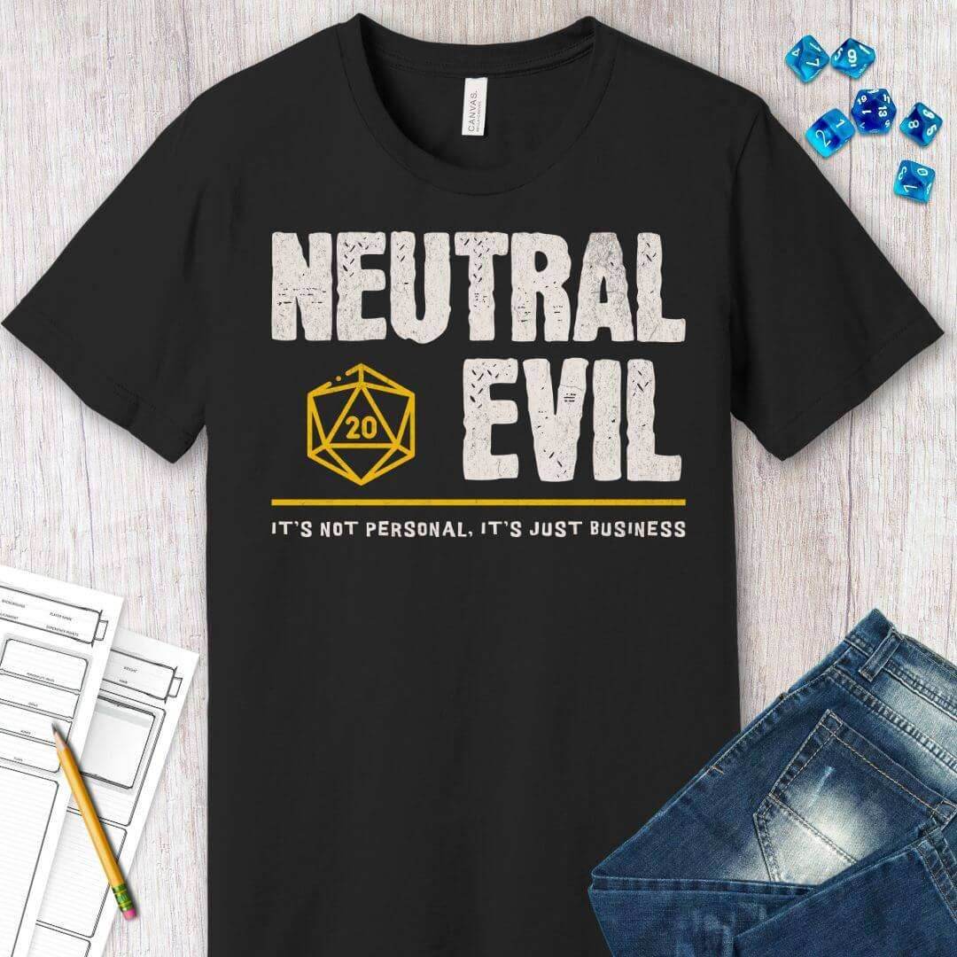 Neutral Evil Shirt - DnD Alignment T-shirt - Black / S