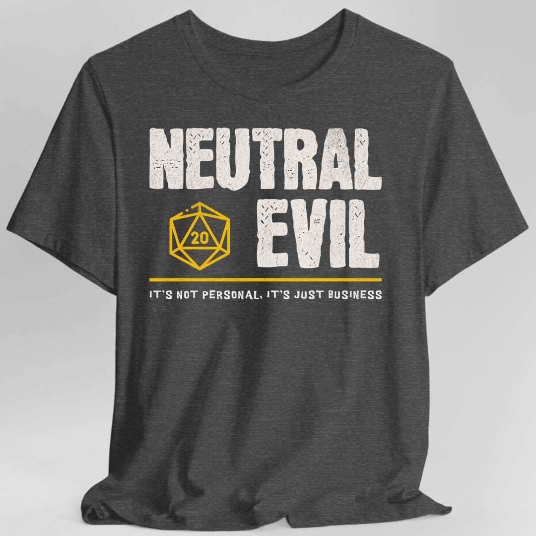 Neutral Evil Shirt - DnD Alignment T-shirt - Dark Heather / S