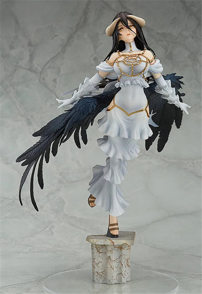 New 28cm Doll Model Overlord Anime Girl Figures Flying Posture Albedo Action Figure PVC Figurines Car Decoration Gifts Kids Toys