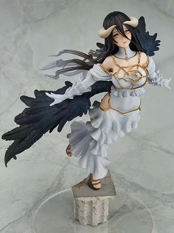 New 28cm Doll Model Overlord Anime Girl Figures Flying Posture Albedo Action Figure PVC Figurines Car Decoration Gifts Kids Toys