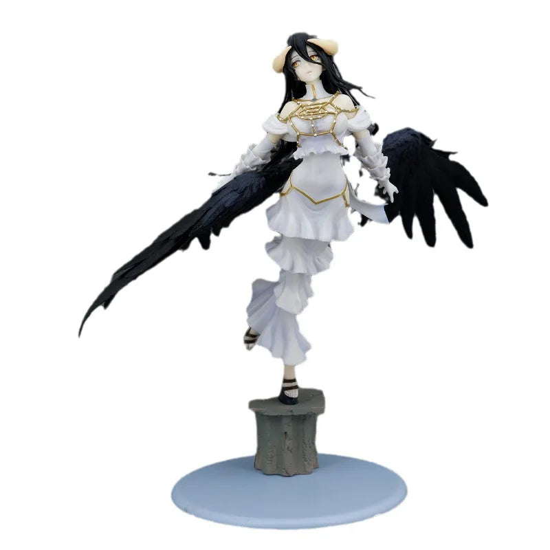 New 28cm Doll Model Overlord Anime Girl Figures Flying Posture Albedo Action Figure PVC Figurines Car Decoration Gifts Kids Toys