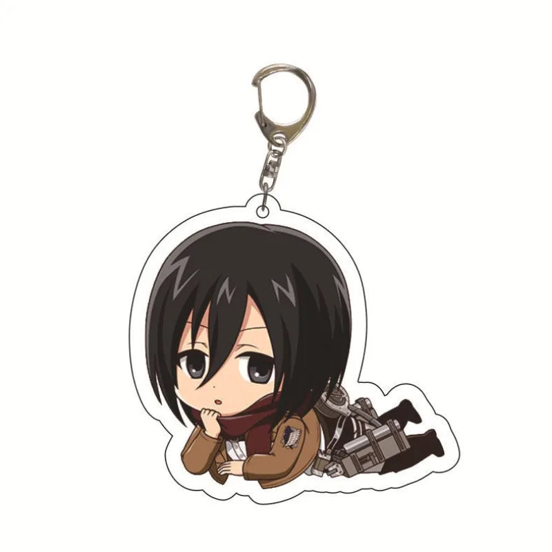 New Anime Levi Ackerman Allen Yeager Keychain For Women Men Double Sided Acrylic Key Chain Bag Accessories Cartoon Birthday Gift