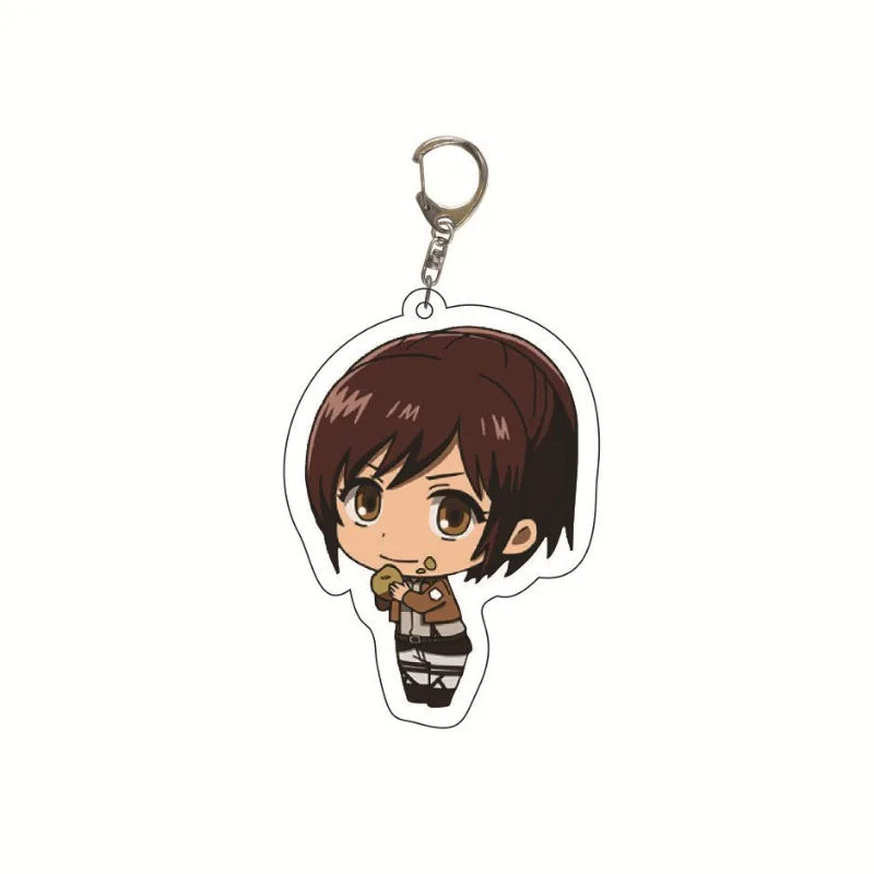 New Anime Levi Ackerman Allen Yeager Keychain For Women Men Double Sided Acrylic Key Chain Bag Accessories Cartoon Birthday Gift