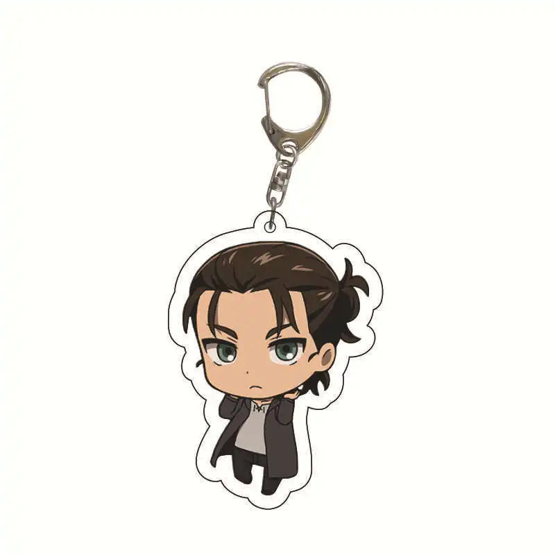 New Anime Levi Ackerman Allen Yeager Keychain For Women Men Double Sided Acrylic Key Chain Bag Accessories Cartoon Birthday Gift