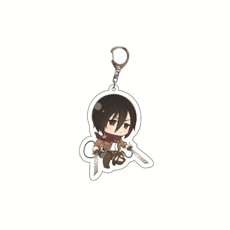 New Anime Levi Ackerman Allen Yeager Keychain For Women Men Double Sided Acrylic Key Chain Bag Accessories Cartoon Birthday Gift