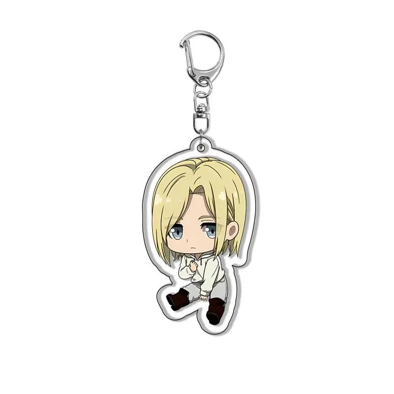 New Anime Levi Ackerman Allen Yeager Keychain For Women Men Double Sided Acrylic Key Chain Bag Accessories Cartoon Birthday Gift