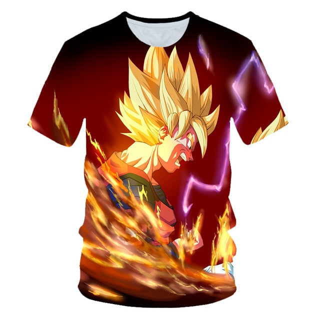 New Arrival Cool Goku Dragon Ball Z 3d T Shirt Summer Fashionable Short Sleeve Tee Tops Men Anime DBZ Harajuku T-Shirts Kid