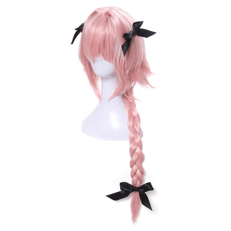 New Arrival Game Fate Apocryph Astolfo Cosplay Wigs Long Pink Heat Resistant Synthetic Hair Halloween Cosplay Wig