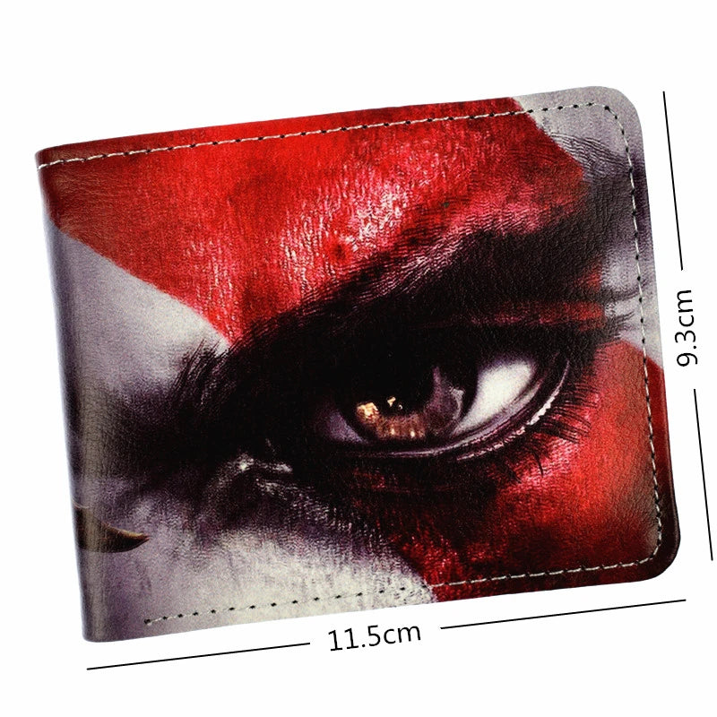 New Arrival Hot Game God of War 4 Kratos Wallet Men's PU Leather Short Purse Credit Card Holder with Coin Pocket