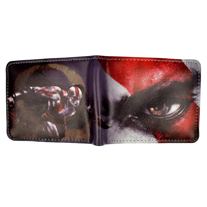 New Arrival Hot Game God of War 4 Kratos Wallet Men's PU Leather Short Purse Credit Card Holder with Coin Pocket