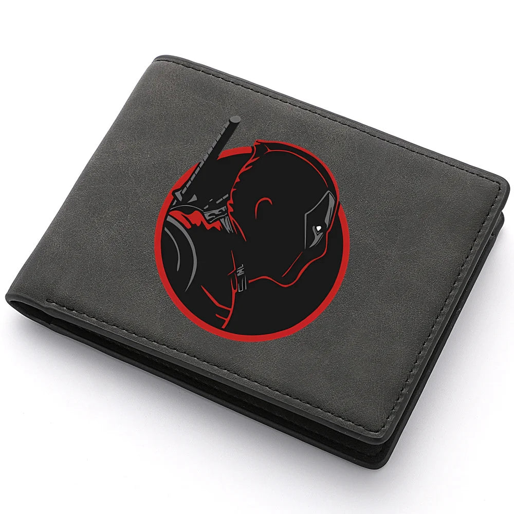 New Deadpool Superhero Men's Leather Wallet New ID Card Holder Zipper Wallet Travel and Foldable Storage Credit Card Coin Purse