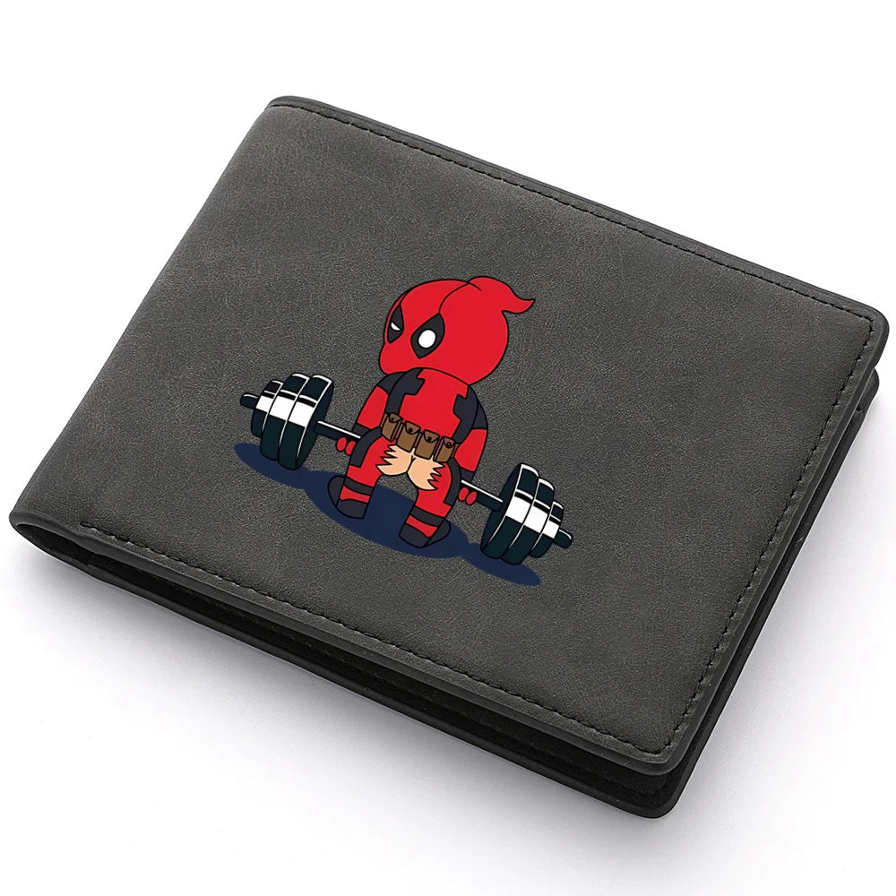 New Deadpool Superhero Men's Leather Wallet New ID Card Holder Zipper Wallet Travel and Foldable Storage Credit Card Coin Purse