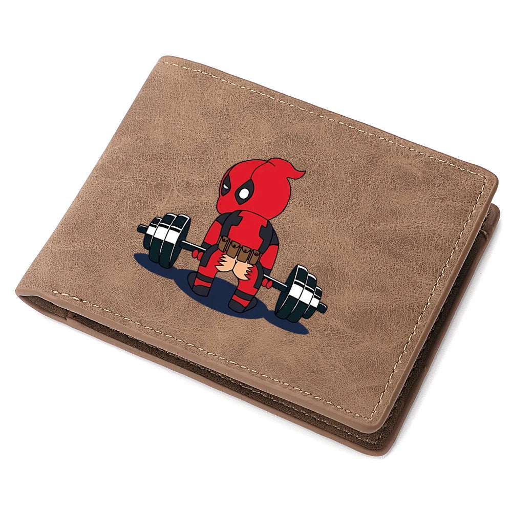 New Deadpool Superhero Men's Leather Wallet New ID Card Holder Zipper Wallet Travel and Foldable Storage Credit Card Coin Purse