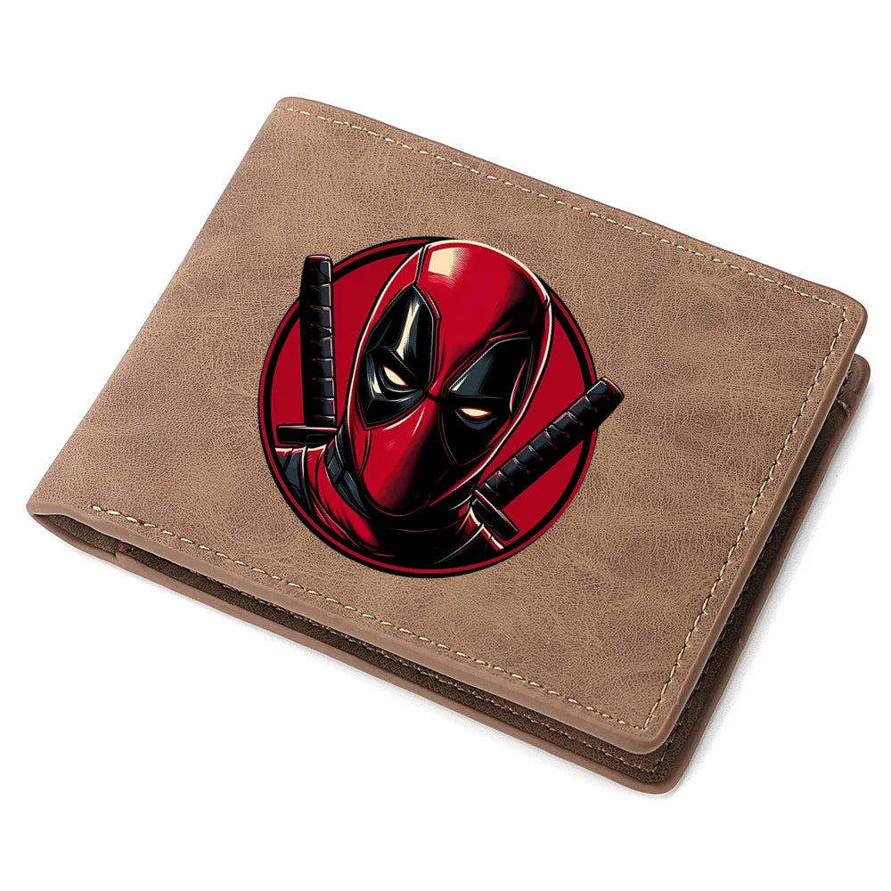 New Deadpool Superhero Men's Leather Wallet New ID Card Holder Zipper Wallet Travel and Foldable Storage Credit Card Coin Purse