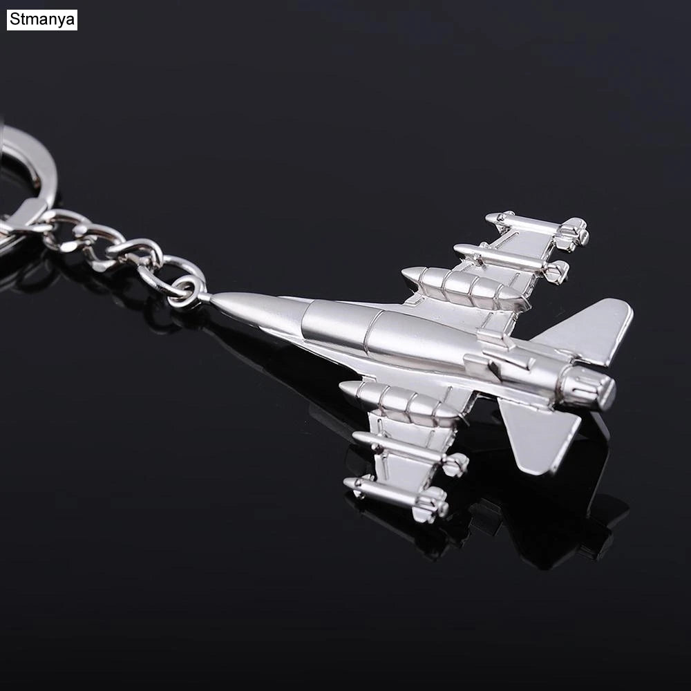 New fighter KeyChain Fashion Metal Aircraft key Chain Charm Party Gift Airplane Car Key Ring Classic key holder Pendant jewelry