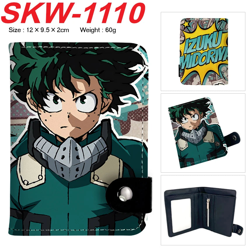 new My Hero Academia Cartoon Anime Short Wallet Vertical style with buttons can hold coins